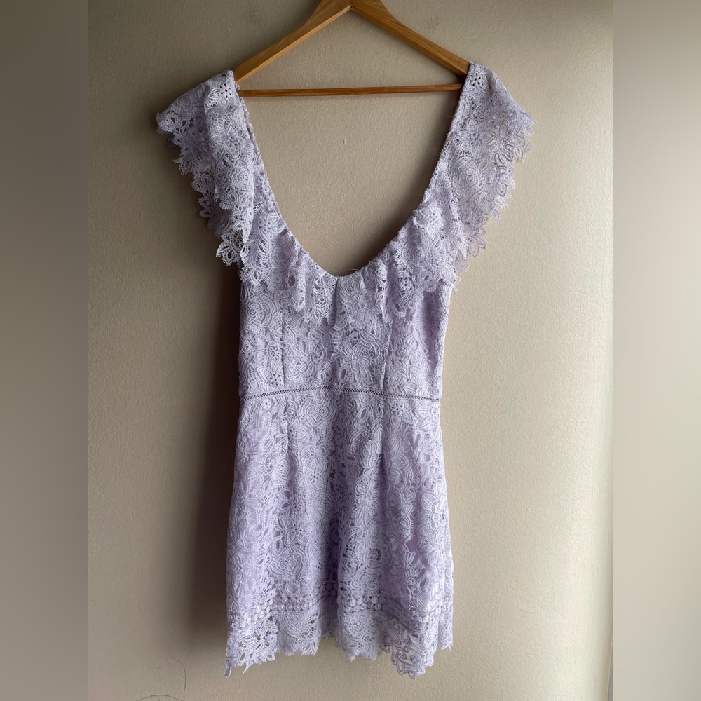 Saylor Lilac Lace Purple Dress Size Medium - Picture 11 of 13